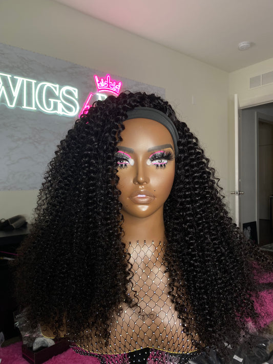 Kinky Curly Headband Wig